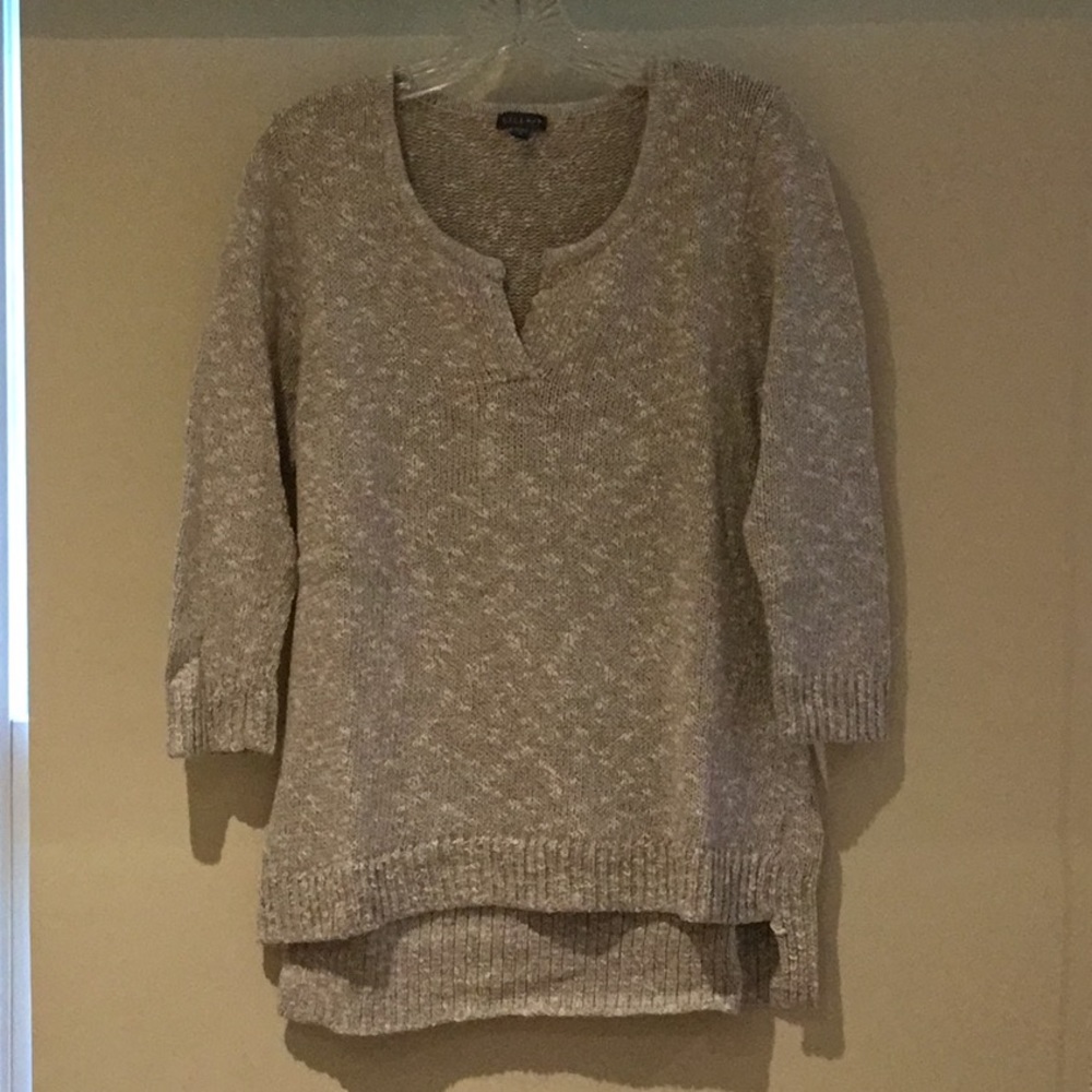 Lila P Knit gray 3/4 sleeve sweater